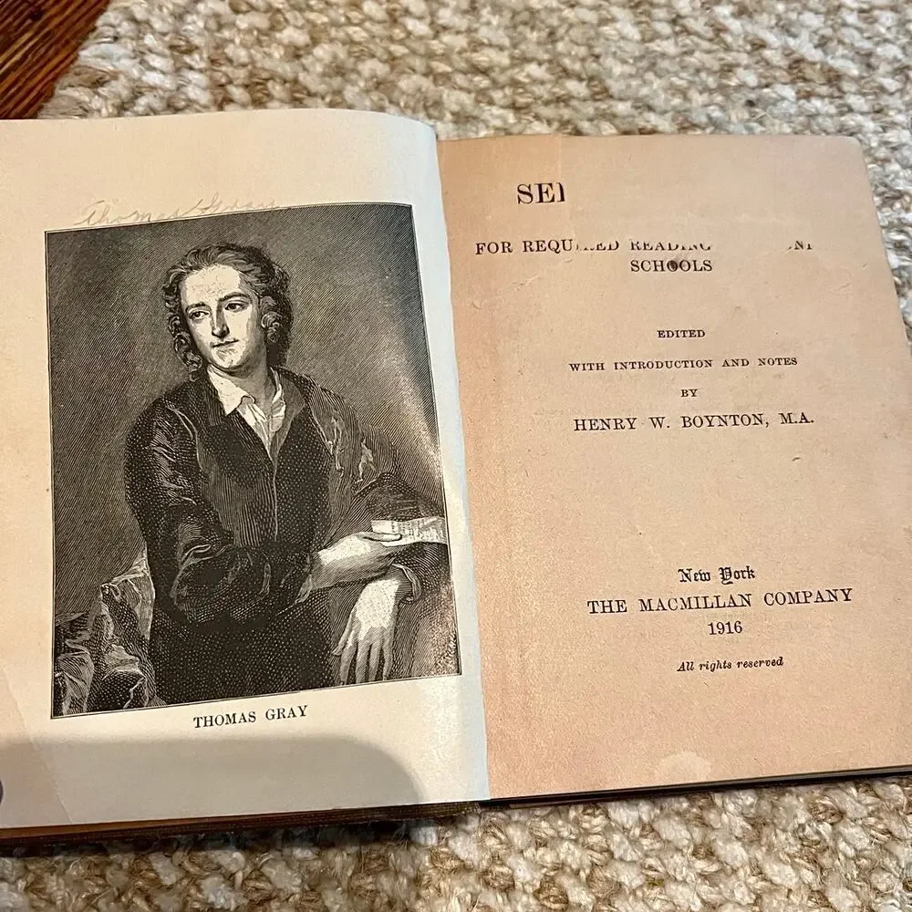Antique Book - Selected Poems by John Greenleaf Whittier, 1916